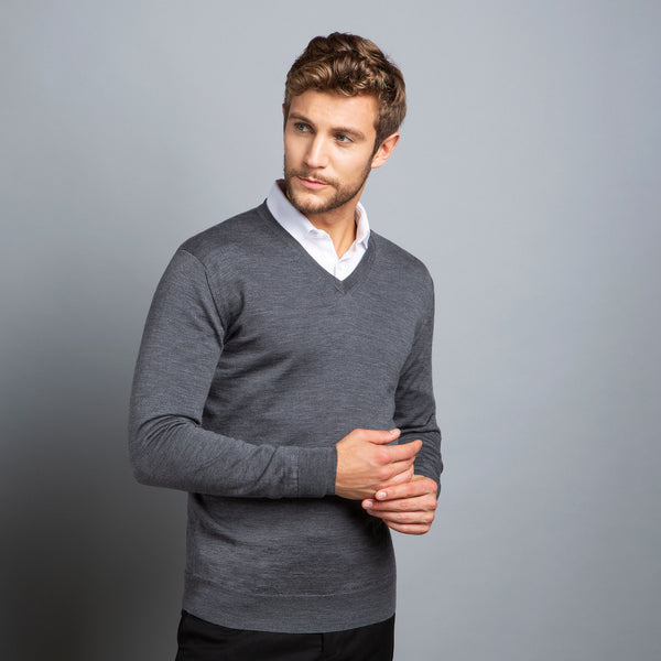 Charcoal grey hotsell v neck sweater