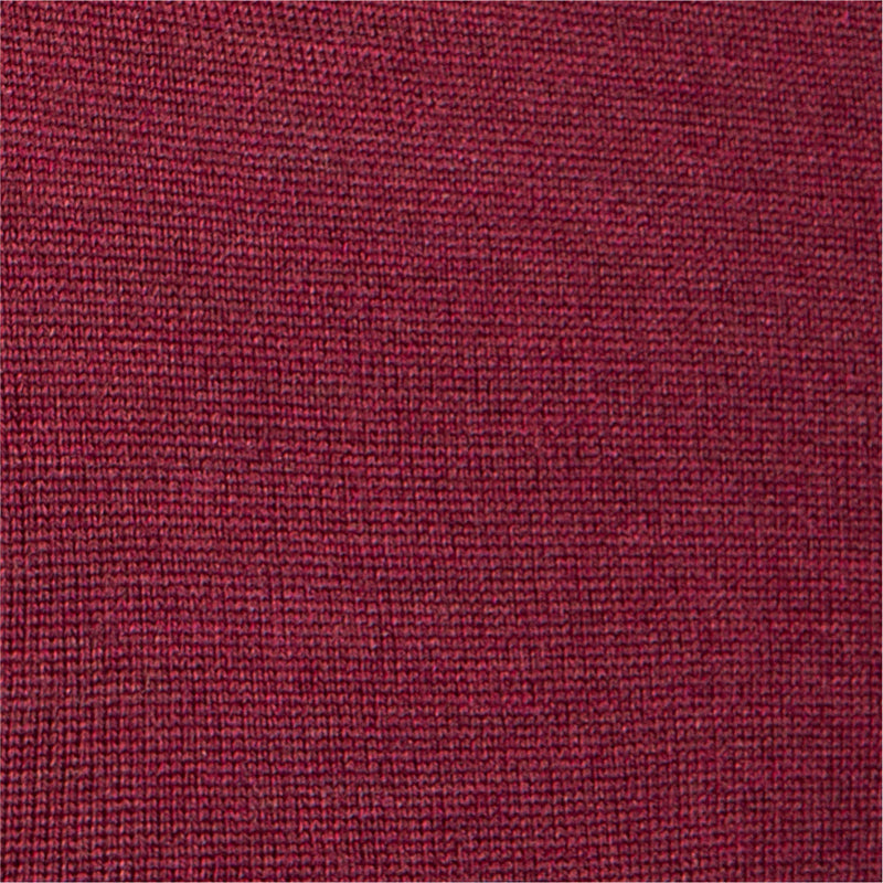 Extra Fine Merino Wool Crewneck in Burgundy Red, detail of yarn and knit stitch – FILOFINO Luxury Italian Knitwear